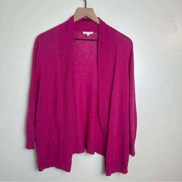 Eileen Fisher Lightweight ¾ Sleeve Open Cardigan Sweater, Size M, Pink - Picture 1 of 6